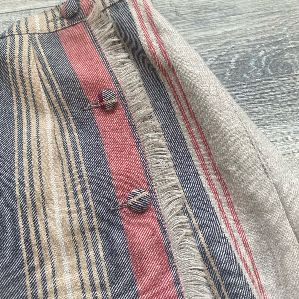 Vintage Wool Plaid Wrap Around Skirt A-Line Skirt in Red and Tan - Picture 4 of 12